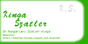 kinga szatler business card